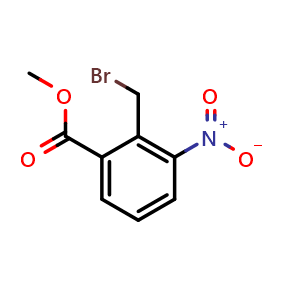 Chemical structure of Methyl 2-(bromomethyl)-3-nitrobenzoate , CAS 98475-07-1, AChemBlock U107694