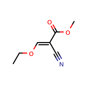 Chemical structure of (E)-Methyl 2-cyano-3-ethoxyacrylate , CAS 29096-99-9, AChemBlock U107699