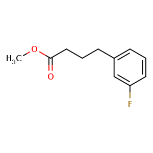 Chemical structure of Methyl 4-(3-fluorophenyl)butanoate , CAS 134464-81-6, AChemBlock U107701