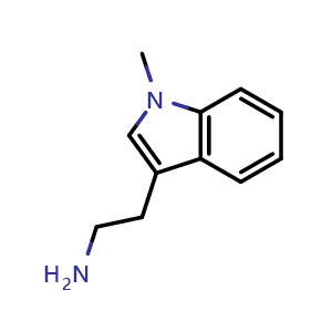 Chemical structure of 2-(1-Methyl-1H-indol-3-yl)ethanamine , CAS 7518-21-0, AChemBlock U107707