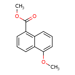 Chemical structure of Methyl 5-methoxy-1-naphthoate , CAS 91903-16-1, AChemBlock U107709