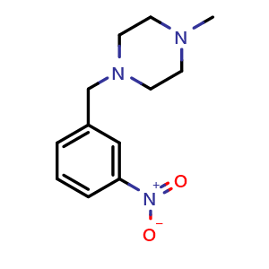 Chemical structure of 1-(3-Nitrobenzyl)-4-methylpiperazine , CAS 198281-54-8, AChemBlock U107718