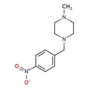 Chemical structure of 1-(4-Nitrobenzyl)-4-methylpiperazine , CAS 70261-81-3, AChemBlock U107719
