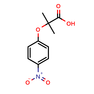Chemical structure of 2-(4-Nitrophenoxy)-2-methylpropanoic acid , CAS 17431-97-9, AChemBlock U107720