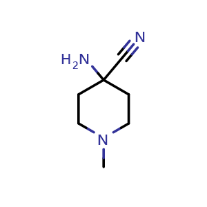 Chemical structure of 4-Amino-1-methylpiperidine-4-carbonitrile , CAS 123194-00-3, AChemBlock U107748