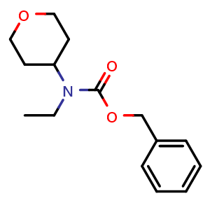 Chemical structure of Benzyl ethyl(tetrahydro-2H-pyran-4-yl)carbamate , CAS 1823231-98-6, AChemBlock U107760