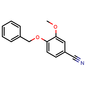 Chemical structure of 4-(Benzyloxy)-3-methoxybenzonitrile , CAS 52805-34-2, AChemBlock U107767