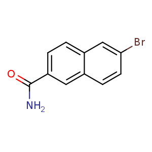 Chemical structure of 6-Bromo-2-naphthamide , CAS 1255871-55-6, AChemBlock U107774