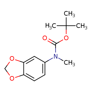 Chemical structure of tert-Butyl benzo[d][1,3]dioxol-5-ylmethylcarbamate , CAS 777946-61-9, AChemBlock U107784