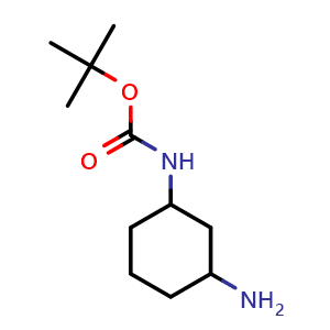 Chemical structure of tert-Butyl cyclohexane-1,3-diyldicarbamate , CAS 1823244-92-3, AChemBlock U107786