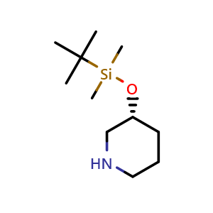 Chemical structure of (R)-3-(tert-Butyldimethylsilyloxy) piperidine , CAS 1416807-31-2, AChemBlock U107794