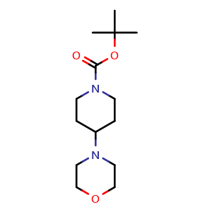 Chemical structure of tert-Butyl 4-morpholinopiperidine-1-carboxylate , CAS 125541-20-0, AChemBlock U107813