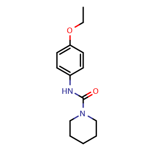 Chemical structure of N-(4-Ethoxyphenyl)piperidine-1-carboxamide , CAS 36879-55-7, AChemBlock U107843