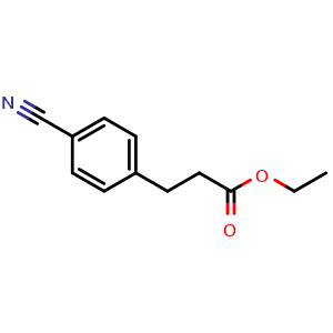 Chemical structure of Ethyl 3-(4-cyanophenyl)propanoate , CAS 116460-89-0, AChemBlock U107848
