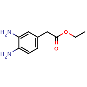 Chemical structure of Ethyl 2-(3,4-diaminophenyl)acetate , CAS 85907-78-4, AChemBlock U107849