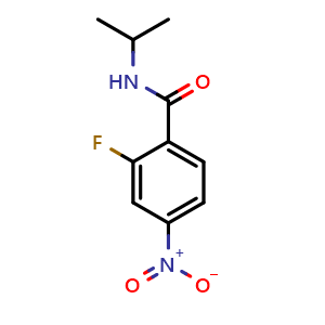 Chemical structure of 2-Fluoro-N-isopropyl-4-nitrobenzamide , CAS 927209-10-7, AChemBlock U107857