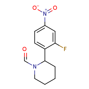 Chemical structure of (2-Fluoro-4-nitrophenyl)(piperidin-1-yl) methanone , CAS 1457315-94-4, AChemBlock U107858