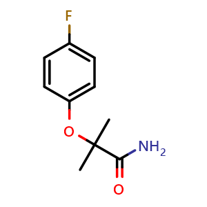 Chemical structure of 2-(4-Fluorophenoxy)-2-methylpropanamide , CAS 403-59-8, AChemBlock U107860