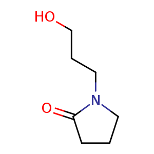 Chemical structure of 1-(3-Hydroxypropyl)pyrrolidin-2-one , CAS 62012-15-1, AChemBlock U107867