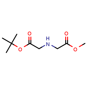 Chemical structure of Methyl 2-(tert-butoxycarbonyl(methyl) amino)acetate , CAS 42492-57-9, AChemBlock U107887