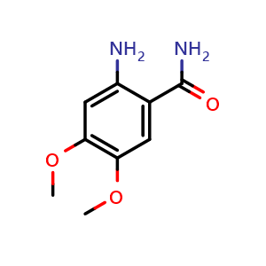 Chemical structure of 2-Amino-4,5-dimethoxybenzamide , CAS 5004-88-6, AChemBlock U107915