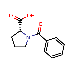 Chemical structure of (R)-1-Benzoylpyrrolidine-2-carboxylic acid , CAS 115795-02-3, AChemBlock U107919