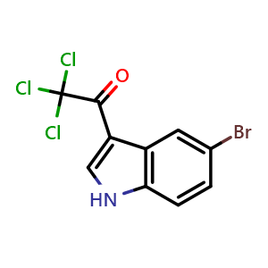Chemical structure of 1-(5-Bromo-1H-indol-3-yl)-2,2,2-trichloroethanone , CAS 1336879-56-1, AChemBlock U107940