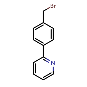 Chemical structure of 2-(4-(Bromomethyl)phenyl)pyridine , CAS 52199-24-3, AChemBlock U107942