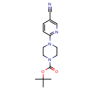 Chemical structure of tert-Butyl 4-(5-cyanopyridin-2-yl)piperazine-1-carboxylate , CAS 683274-61-5, AChemBlock U107960