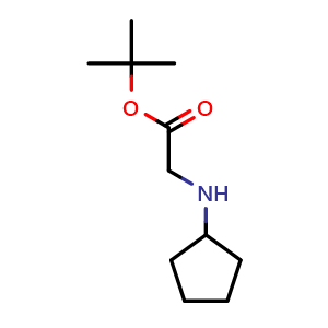 Chemical structure of tert-Butyl 2-(cyclopentylamino)acetate , CAS 78773-69-0, AChemBlock U107961