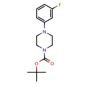 Chemical structure of tert-Butyl 4-(3-fluorophenyl)piperazine-1-carboxylate , CAS 951626-85-0, AChemBlock U107963