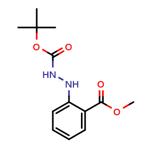 Chemical structure of tert-Butyl 2-(2-(methoxycarbonyl)-phenyl)hydrazinecarboxylate , CAS 1824102-83-1, AChemBlock U107968
