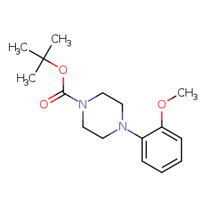 Chemical structure of tert-Butyl 4-(2-methoxyphenyl)piperazine-1-carboxylate , CAS 95520-98-2, AChemBlock U107971