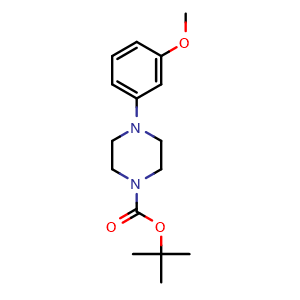 Chemical structure of tert-Butyl 4-(3-methoxyphenyl)piperazine-1-carboxylate , CAS 507263-18-5, AChemBlock U107972