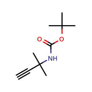 Chemical structure of tert-Butyl 2-methylbut-3-yn-2-ylcarbamate , CAS 113486-06-9, AChemBlock U107973