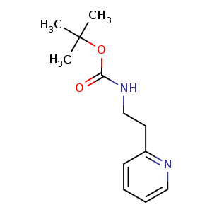 Chemical structure of tert-Butyl 2-(pyridin-2-yl)ethylcarbamate , CAS 143185-43-7, AChemBlock U107980
