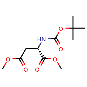 Chemical structure of (S)-Dimethyl 2-(tert-butoxycarbonylamino) succinate , CAS 55747-84-7, AChemBlock U108003