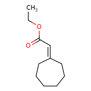 Chemical structure of Ethyl 2-cycloheptylideneacetate , CAS 1903-23-7, AChemBlock U108019