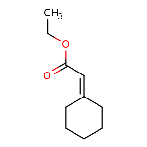 Chemical structure of Ethyl 2-cyclohexylideneacetate , CAS 1552-92-7, AChemBlock U108020