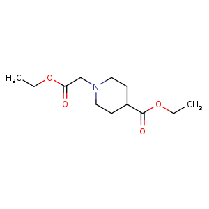 Chemical structure of Ethyl 1-(2-ethoxy-2-oxoethyl)piperidine-4-carboxylate , CAS 1838-39-7, AChemBlock U108025