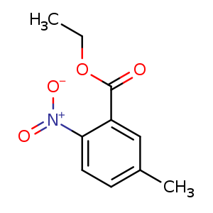 Chemical structure of Ethyl 5-methyl-2-nitrobenzoate , CAS 54064-40-3, AChemBlock U108029