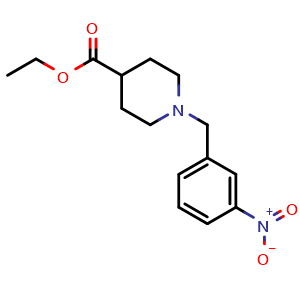 Chemical structure of Ethyl 1-(3-nitrobenzyl)piperidine-4-carboxylate , CAS 414873-13-5, AChemBlock U108032