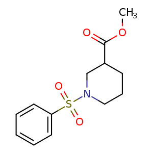 Chemical structure of Methyl 1-(phenylsulfonyl)piperidine-3-carboxylate , CAS 1040877-93-7, AChemBlock U108037
