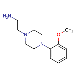 Chemical structure of 2-(4-(2-Methoxyphenyl)piperazin-1-yl)ethanamine , CAS 40255-48-9, AChemBlock U108044