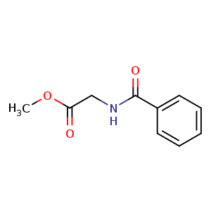 Chemical structure of Methyl 2-benzamidoacetate , CAS 1205-08-9, AChemBlock U108050