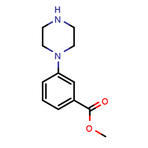 Chemical structure of Methyl 3-(piperazin-1-yl)benzoate , CAS 179003-08-8, AChemBlock U108071
