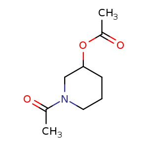 Chemical structure of 1-Acetylpiperidin-3-yl acetate , CAS 42366-59-6, AChemBlock U108082