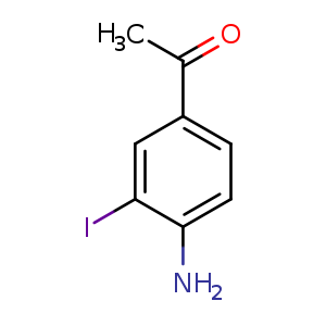 Chemical structure of 1-(4-Amino-3-iodophenyl)ethanone , CAS 97776-06-2, AChemBlock U108085