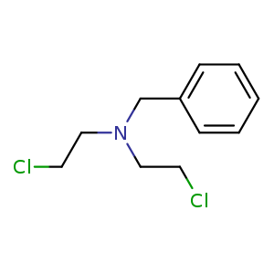 Chemical structure of N-Benzyl-2-chloro-N-(2-chloroethyl)ethanamine , CAS 55-51-6, AChemBlock U108097