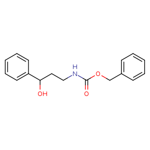 Chemical structure of Benzyl 3-hydroxy-3-phenylpropylcarbamate , CAS 1823228-28-9, AChemBlock U108100